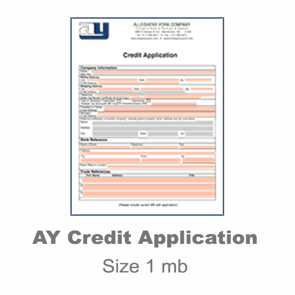 Allegheny York Credit Application